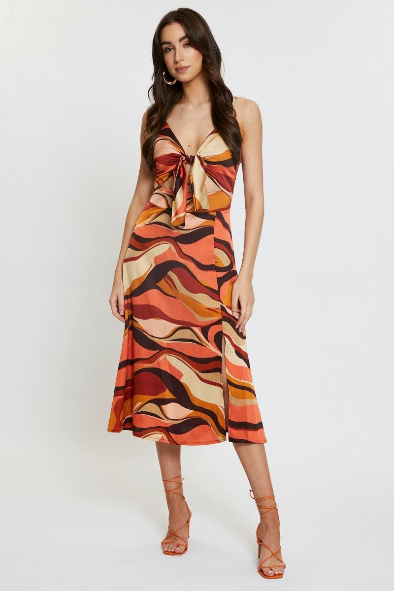 Print A Line Dress Midi sold by Ally Fashion