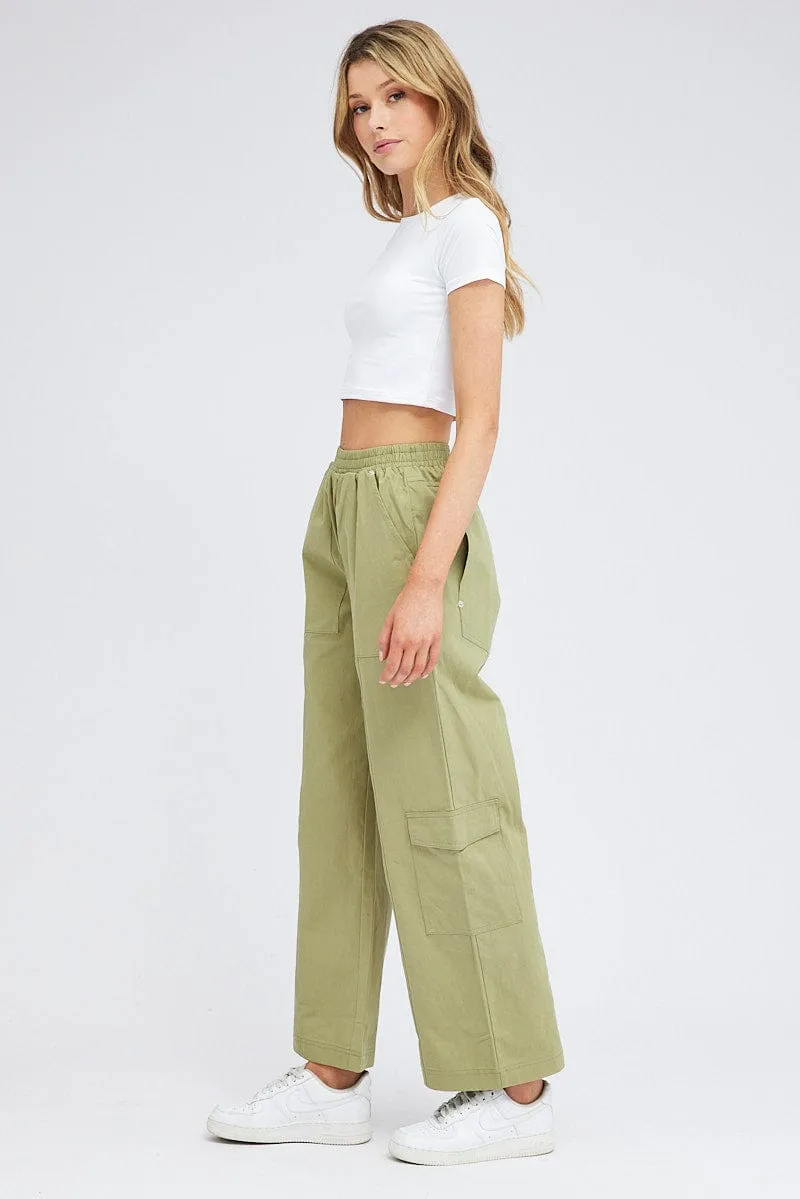 Green Cargo Pants Wide Leg sold by Ally Fashion product image thumbnail 4