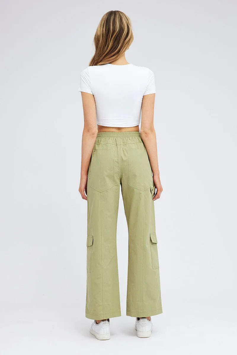 Green Cargo Pants Wide Leg sold by Ally Fashion product image thumbnail 5