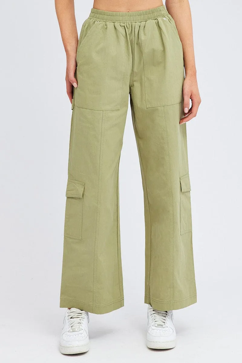 Green Cargo Pants Wide Leg sold by Ally Fashion product image thumbnail 2