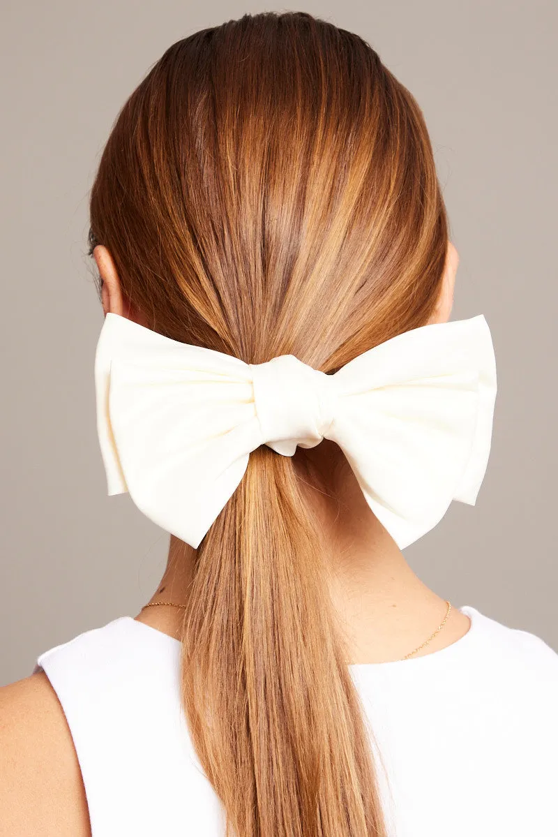 White Bow Scrunchie sold by Ally Fashion