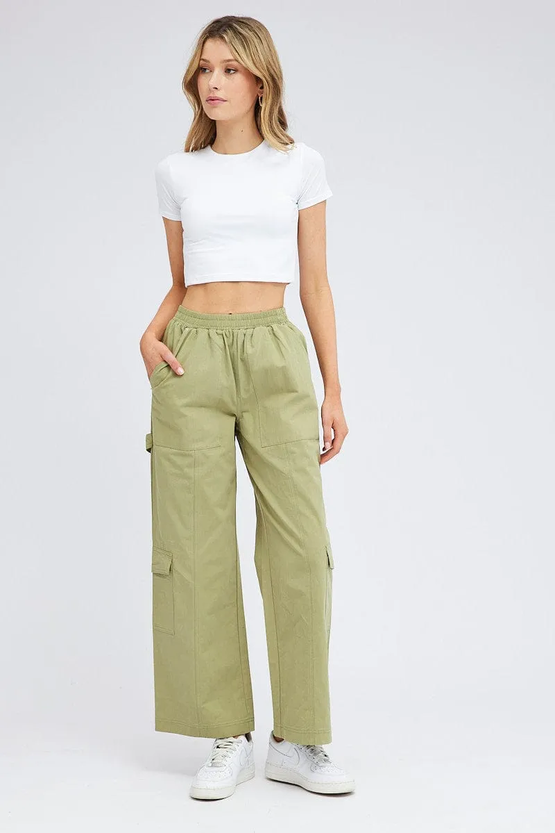 Green Cargo Pants Wide Leg sold by Ally Fashion product image thumbnail 3