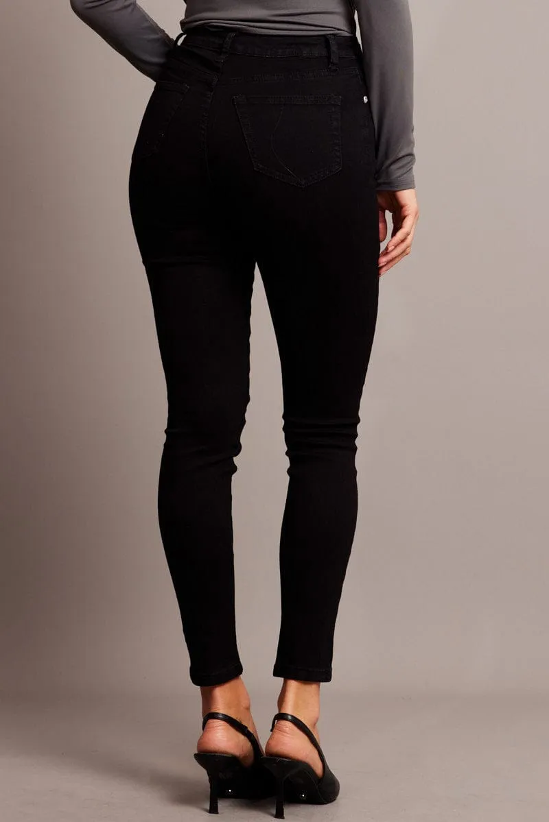 Black Skinny Jean High Rise sold by Ally Fashion product image thumbnail 5