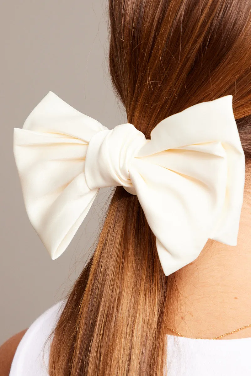 White Bow Scrunchie sold by Ally Fashion product image thumbnail 2