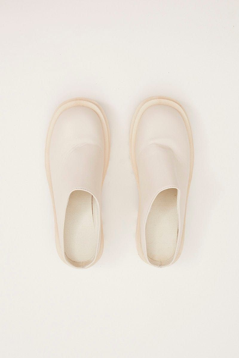 White Chunky Sole Flat Mules sold by Ally Fashion product image thumbnail 4