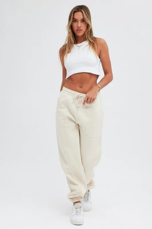 Camel Track Pants High Rise Jogger sold by Ally Fashion