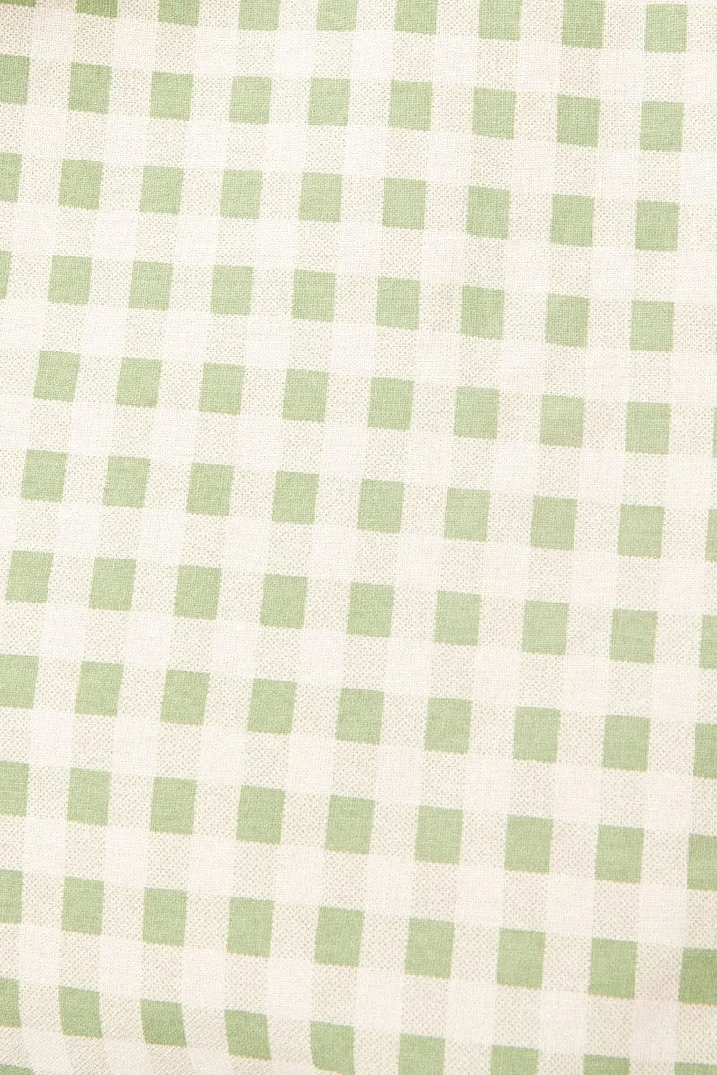 Green Check Printed Tote Bag Gingham sold by Ally Fashion product image thumbnail 2