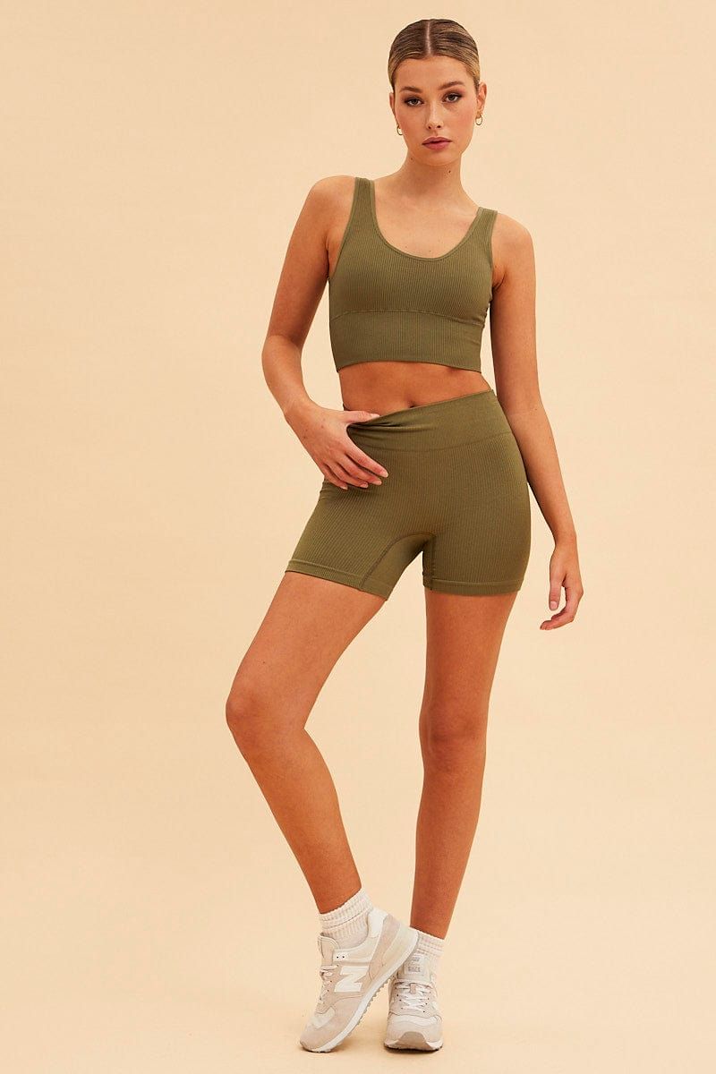 Green Nico Seamless Crop Top sold by Ally Fashion product image thumbnail 2