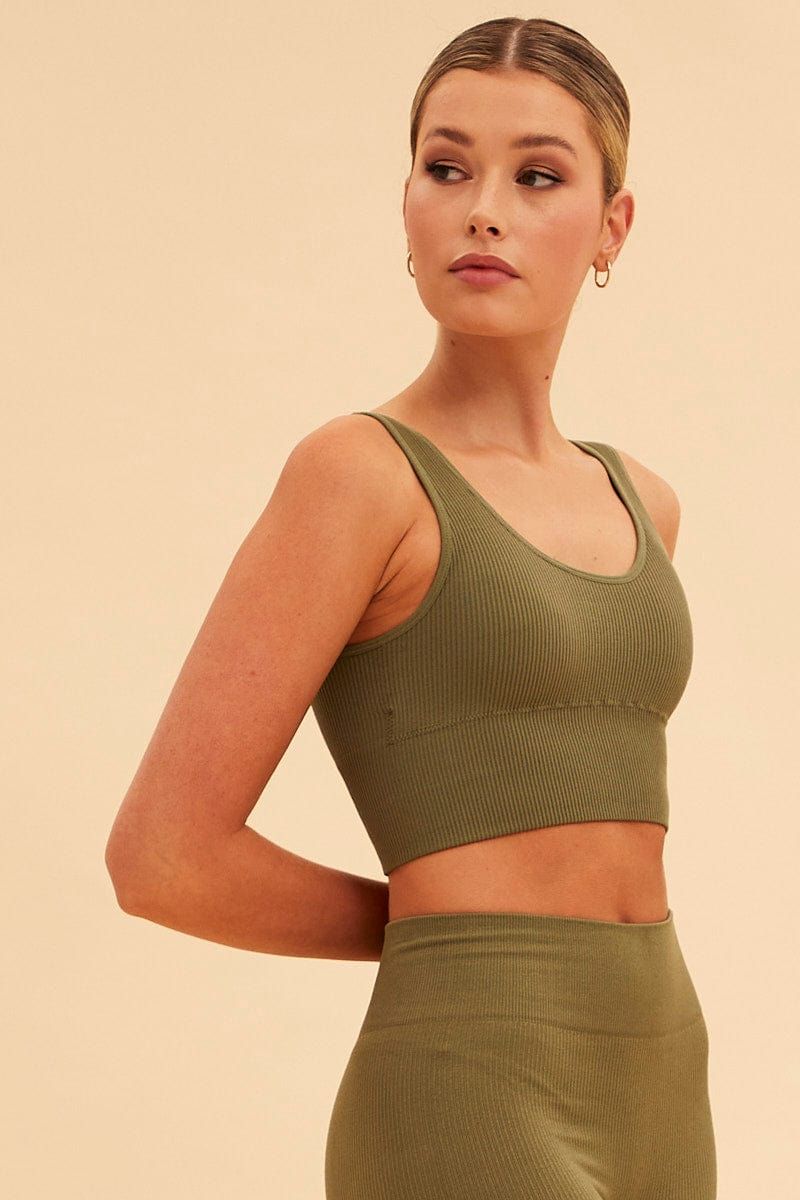 Green Nico Seamless Crop Top sold by Ally Fashion product image thumbnail 4