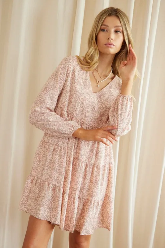 Print Long Sleeve Skater Dress sold by Ally Fashion