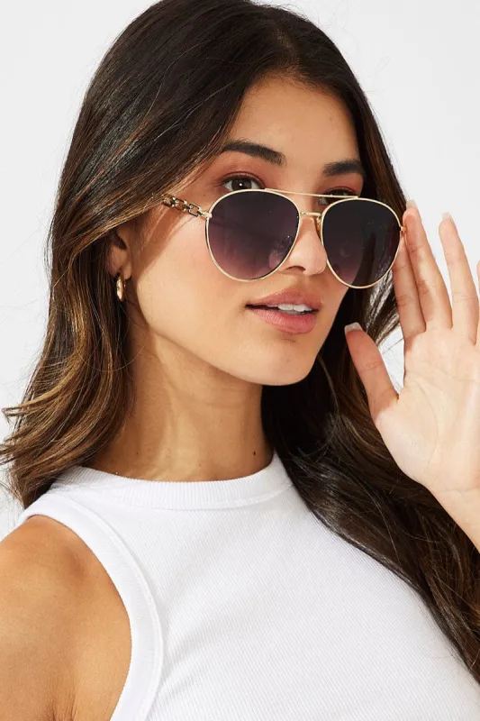 Grey Chain Detail Fashion Sunglasses sold by Ally Fashion