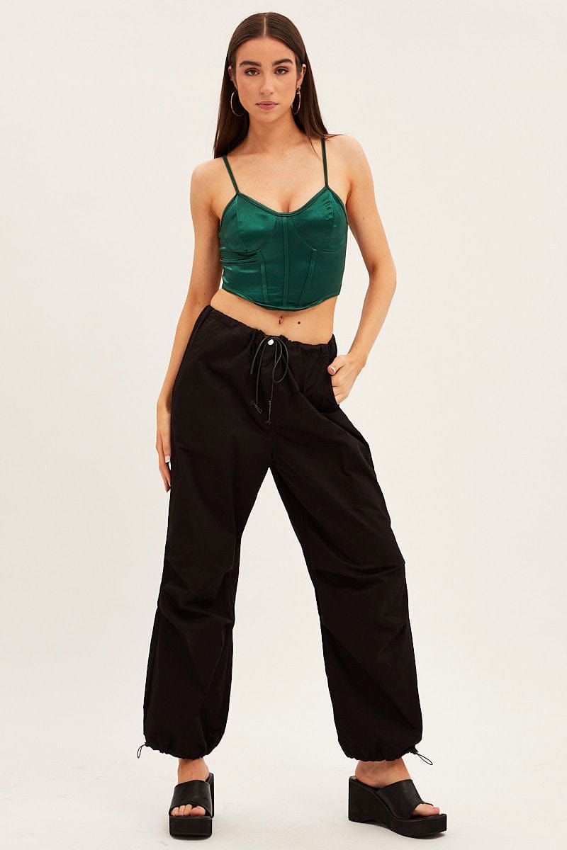 Green Solid Boned Corset Top sold by Ally Fashion product image thumbnail 2