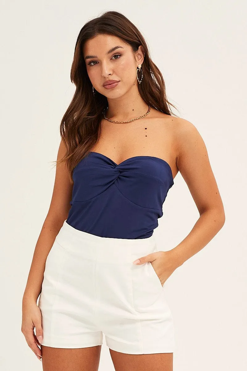 Blue Bandeau Top Boob Tube Twist sold by Ally Fashion