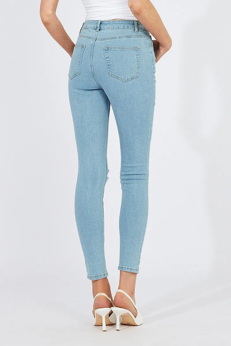 Denim Skinny Jeans Ripped sold by Ally Fashion product image thumbnail 5