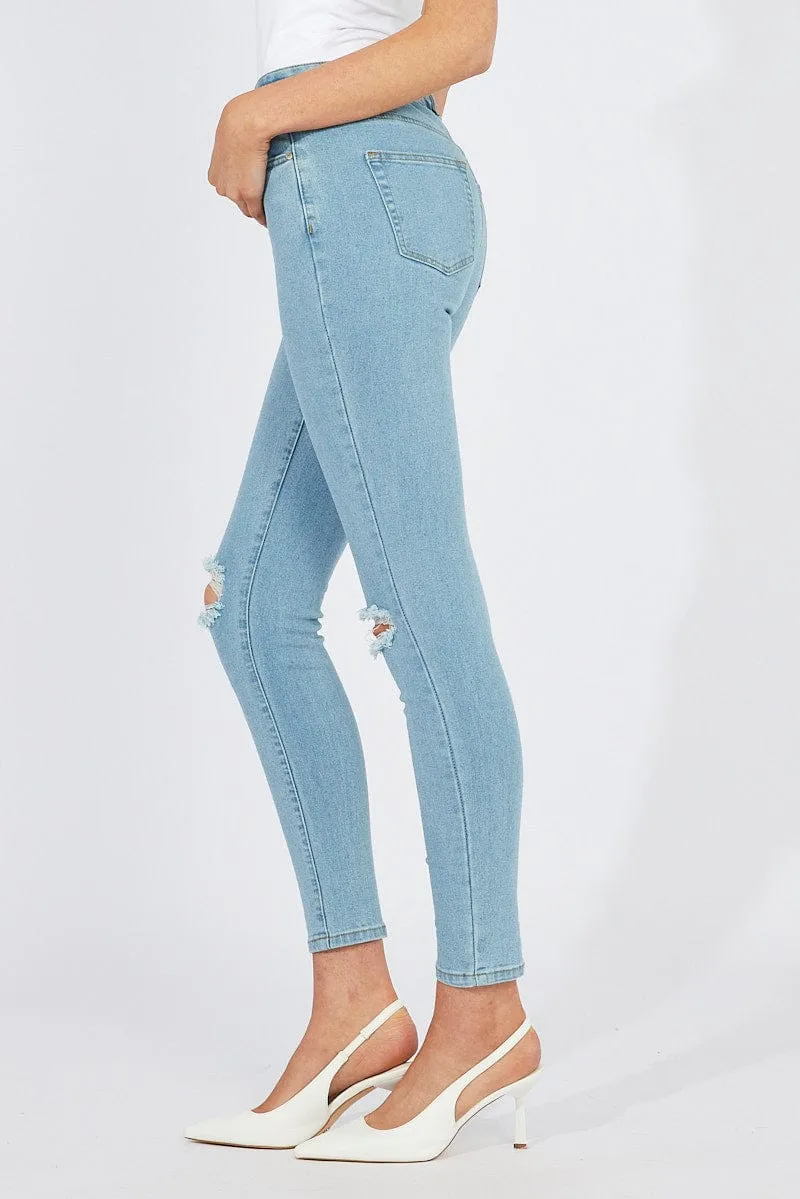 Denim Skinny Jeans Ripped sold by Ally Fashion product image thumbnail 4