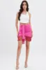 Pink Tassels Ruched Mini Skirt sold by Ally Fashion
