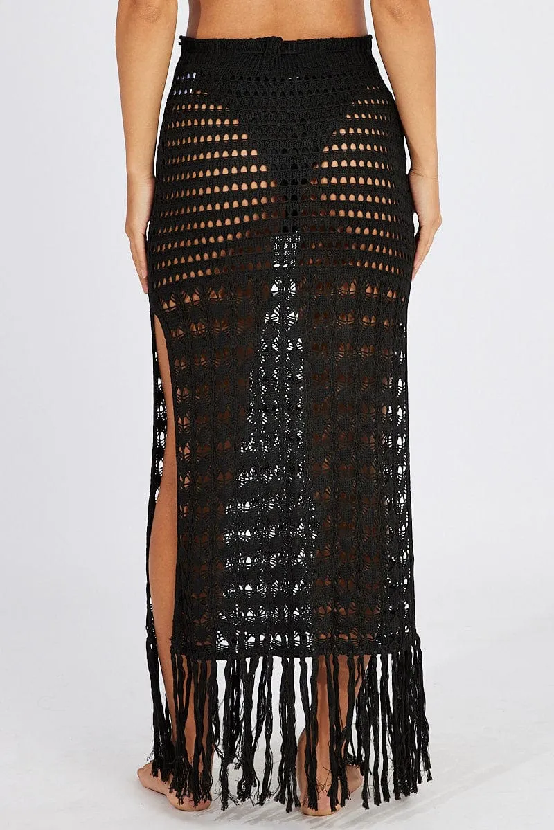 Black Beach Crochet Maxi Skirt sold by Ally Fashion product image thumbnail 5