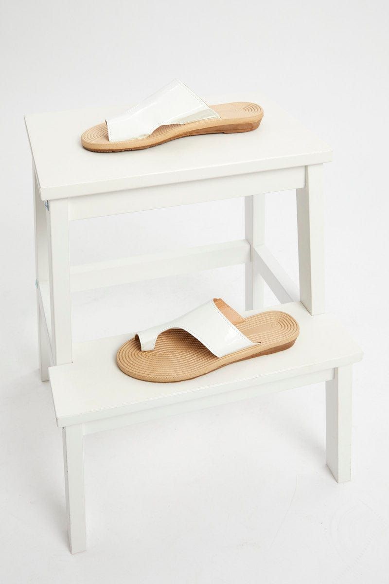 White Flat Slides sold by Ally Fashion product image thumbnail 2