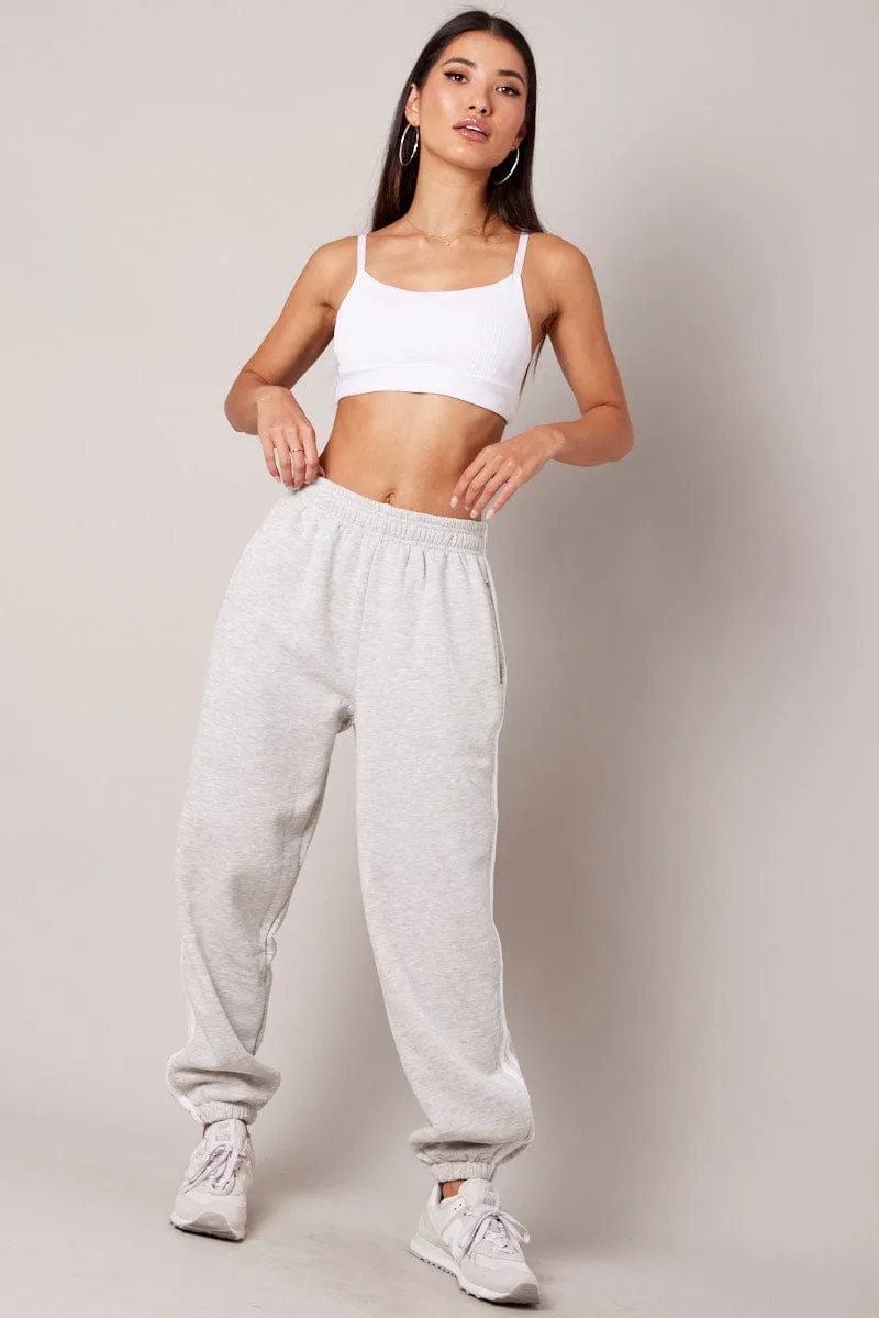 Grey Track Pants Side Stripe Jogger sold by Ally Fashion