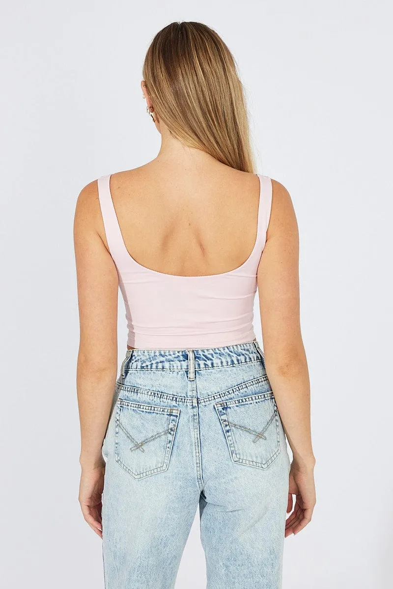 Pink Crop Tank Top Seamless sold by Ally Fashion product image thumbnail 5