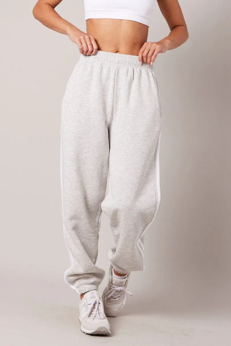 Grey Track Pants Side Stripe Jogger sold by Ally Fashion product image thumbnail 2