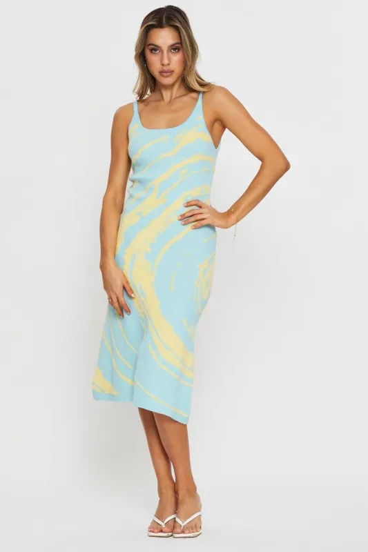 Print Knit Dress Midi sold by Ally Fashion