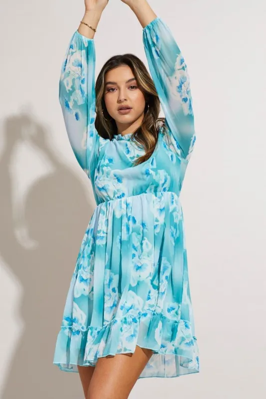 Print Mini Dress Long Sleeve sold by Ally Fashion