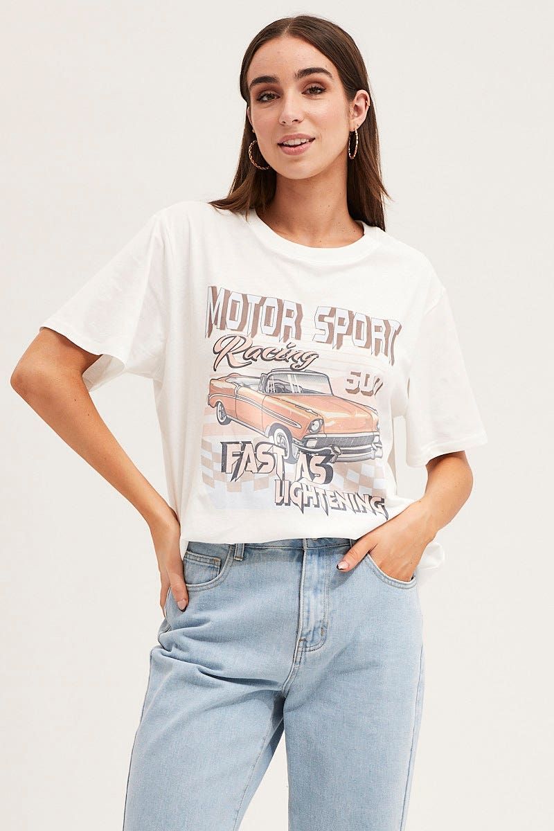 White Oversized T Shirt sold by Ally Fashion