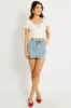 White Crop Top Short Sleeve Shirred Waist sold by Ally Fashion