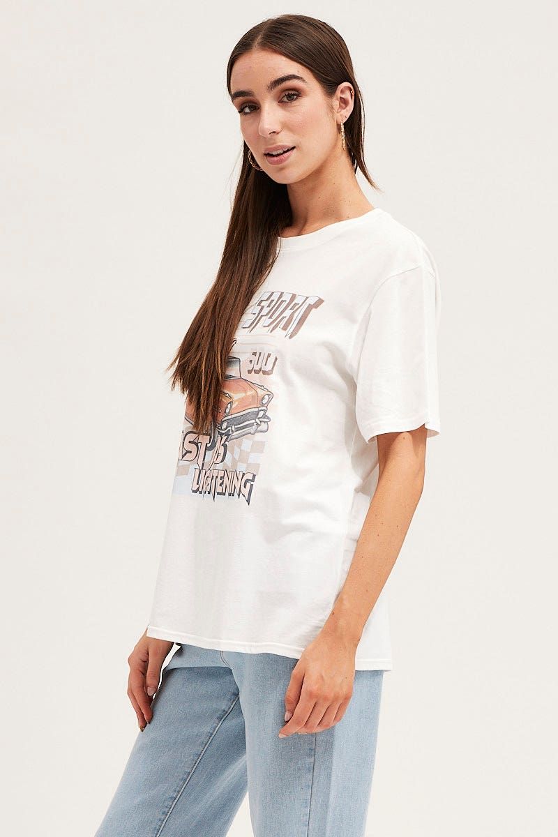 White Oversized T Shirt sold by Ally Fashion product image thumbnail 4