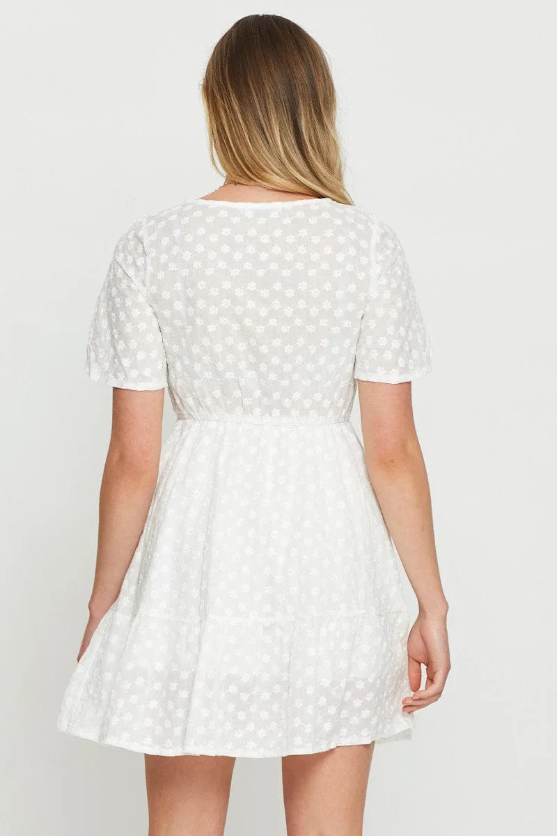 White Mini Dress Short Sleeve sold by Ally Fashion product image thumbnail 5