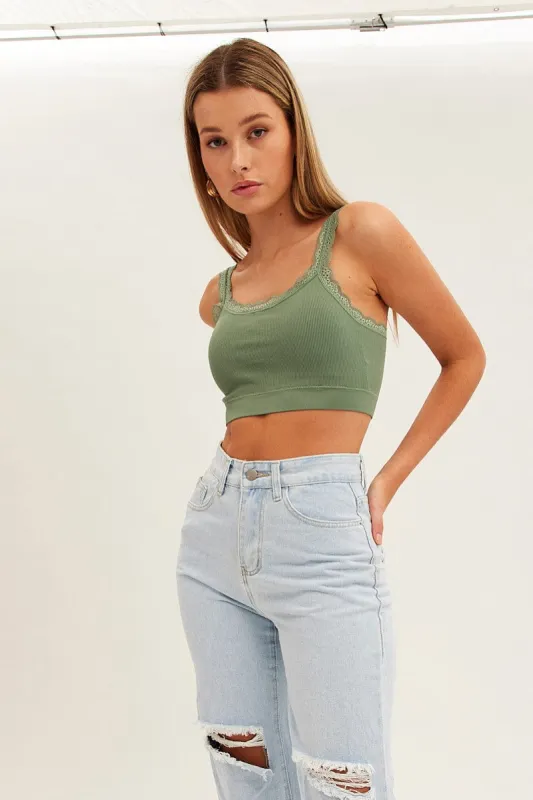 Green Bralette Top Seamless sold by Ally Fashion