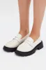 White Chunky Sole Loafers In Patent sold by Ally Fashion