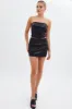 Black Faux Leather Corset Sleeveless Strapless Bandeau sold by Ally Fashion