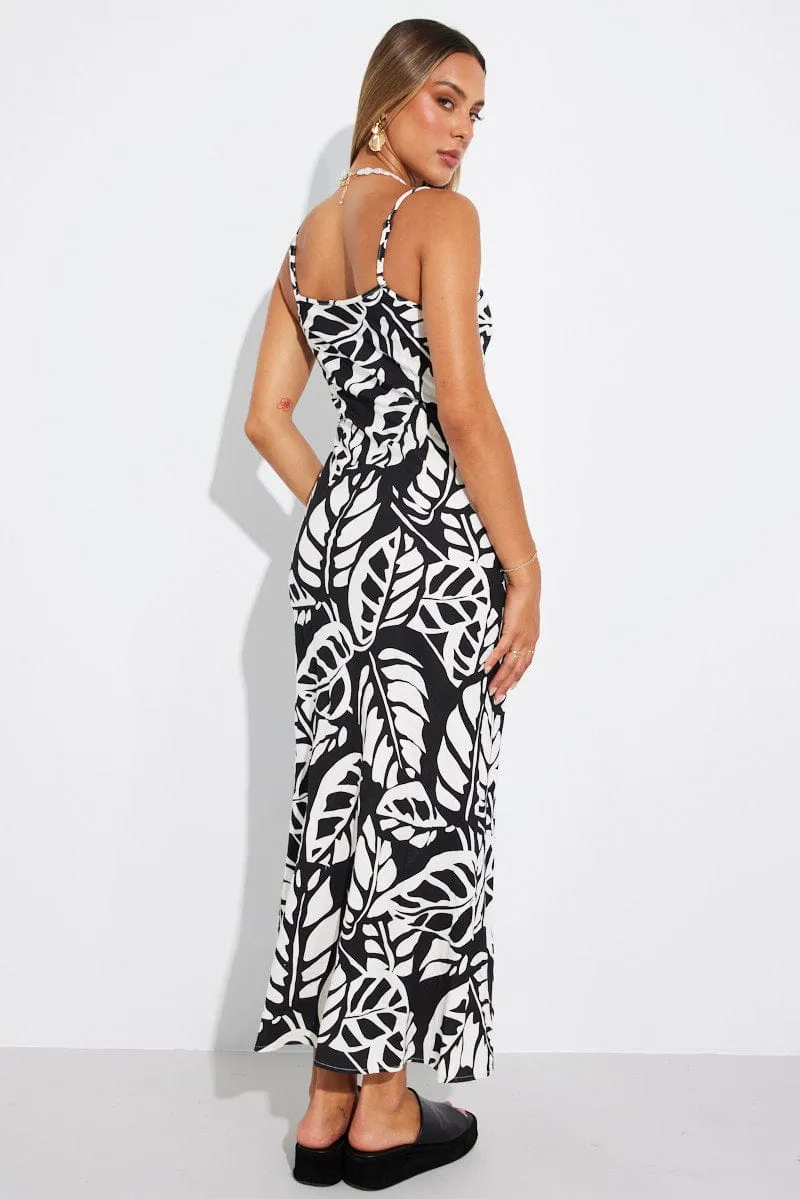 Black Abstract Maxi Dress Bias Cut sold by Ally Fashion product image thumbnail 5