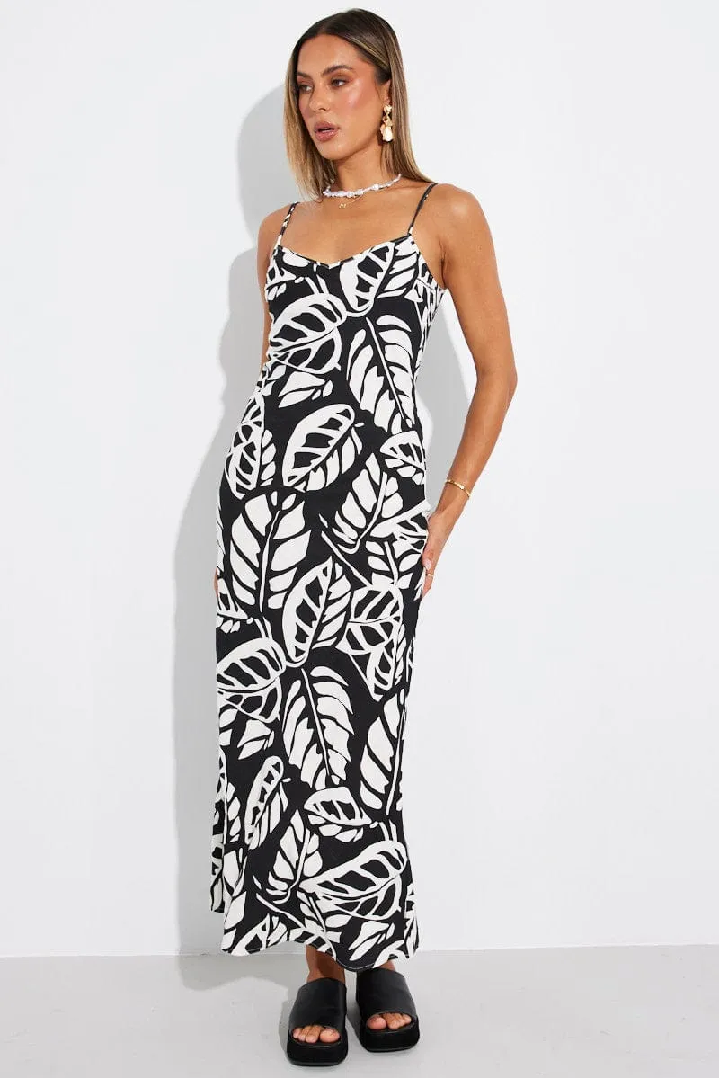 Black Abstract Maxi Dress Bias Cut sold by Ally Fashion product image thumbnail 2