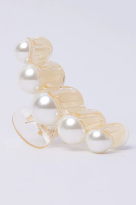 White Pearl Claw Clip sold by Ally Fashion