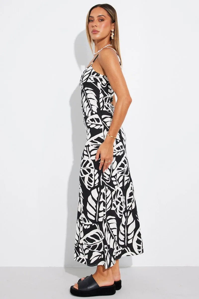 Black Abstract Maxi Dress Bias Cut sold by Ally Fashion product image thumbnail 4