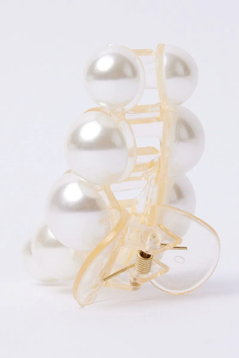White Pearl Claw Clip sold by Ally Fashion product image thumbnail 2