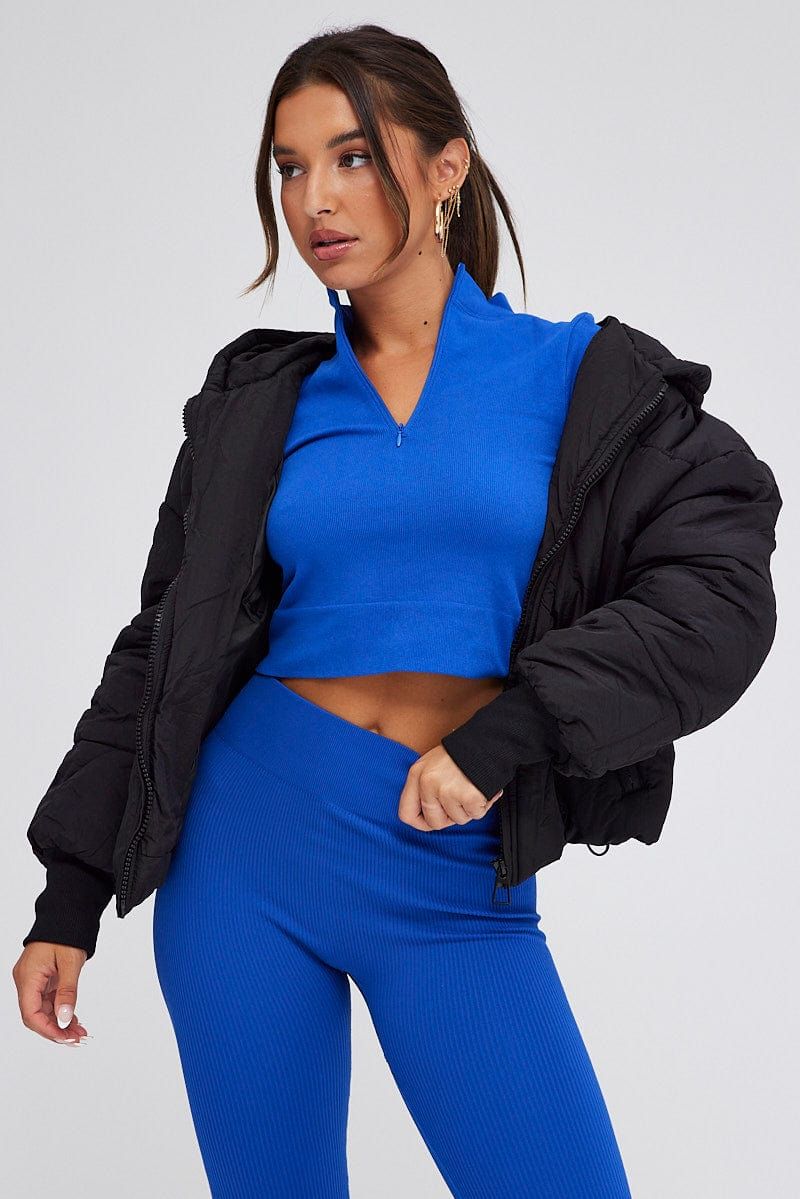 Black Puffer with Long Sleeves sold by Ally Fashion