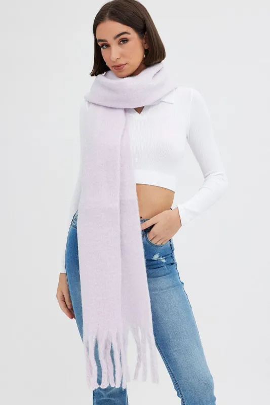 Purple Chunky Fluffy Tassel Scarf sold by Ally Fashion