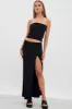 Black Maxi Skirt Mid Rise Split Nylon sold by Ally Fashion