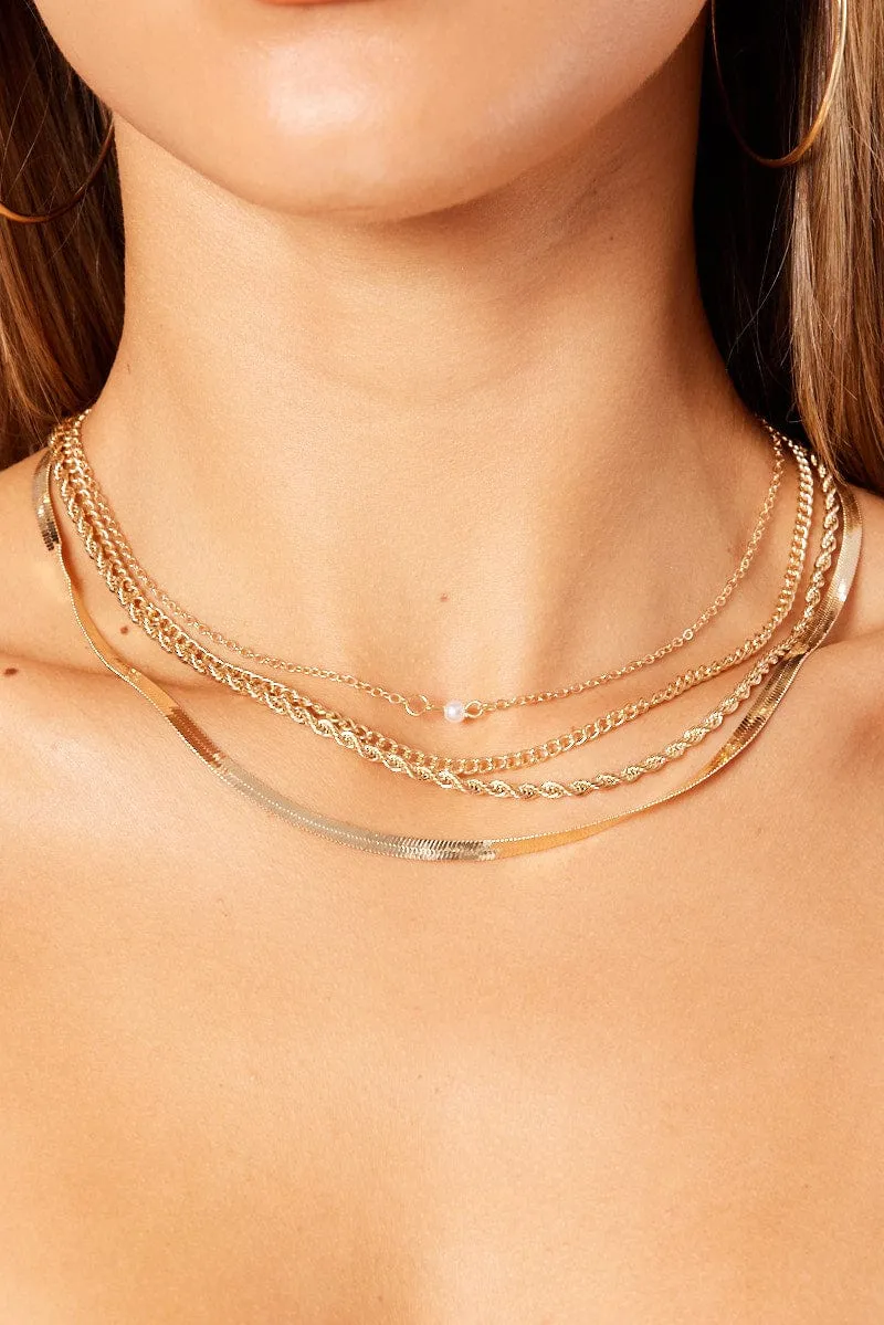 Gold 4 Pack Necklaces sold by Ally Fashion product image thumbnail 2