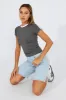 Grey Supersoft Top Short Sleeve Stripe sold by Ally Fashion