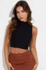 Black Knit Top Ribbed High Neck sold by Ally Fashion