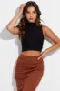 Black Knit Top Ribbed High Neck sold by Ally Fashion