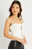 White Cami Top Satin Lace Up Front sold by Ally Fashion