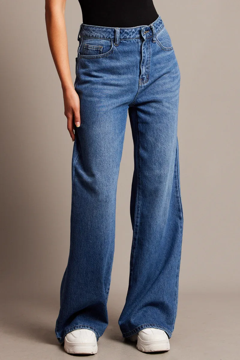 Denim Wide Leg Jean High Rise sold by Ally Fashion