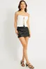 White Cami Top Satin Lace Up Front sold by Ally Fashion