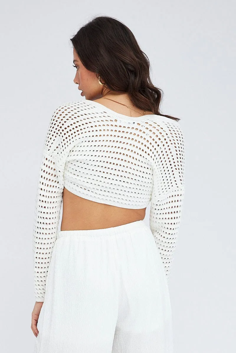 White Knit Shrug sold by Ally Fashion product image thumbnail 5